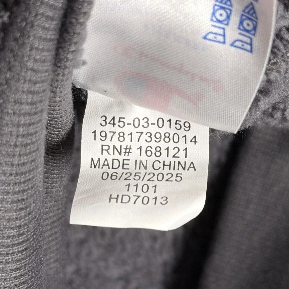 Champion Corduroy Hoodie Quarter Zip Boys Size L 14/16 Grey Sherpa‎ Lined